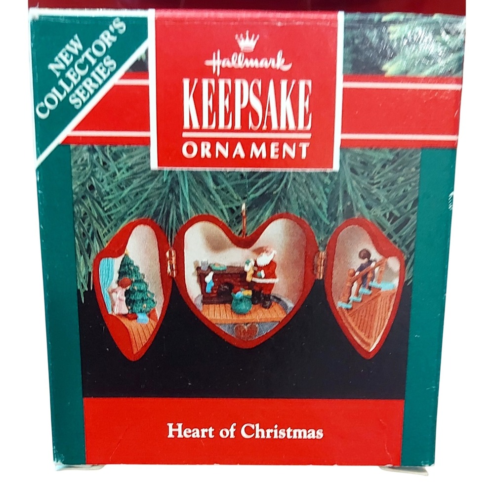 Hallmark Keepsake Ornament 1990 Heart of Christmas Series 1 Red Hinged Santa